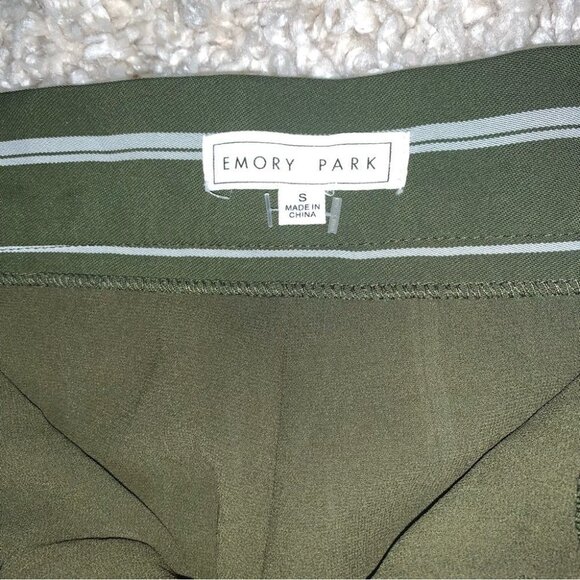 emory park Trousers Size Small Striped Green White Wide Leg Pants Lined NWOT - Picture 8 of 10